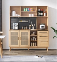 Buffet console moderne en bois avec portes coulissantes, meubles de cuisine et de salle à manger pour le rangement du salon