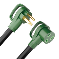 Kabel Ekstensi RV Tugas Berat Linsheng 6/2+8/1 AWG STW 50FT 50A NEMA 6-50P ke 6-50R untuk Mesin Las OEM