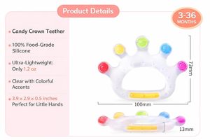 Jouet de dentition souple en silicone de qualité alimentaire sans BPA, en forme de lapin, motif animal de dessin animé, anti-morsure, pour bébés de 0 à 24 mois - Product Image 3