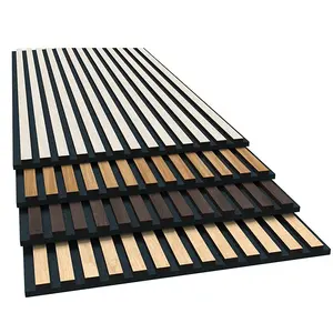 100% Polyester fiber acoustic panel MDF wood slat/ solid wood for interior decoration Wall And Ceiling