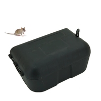 Station d'appât de rat en plastique noir Boîte d'appât de souris pour la lutte antiparasitaire Station de contrôle des rongeurs de rat en plastique intérieur