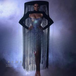 قبعة شبكية صيفية للحفلات بتصميم إمبراطوري مع شراشيب للبالغين كإكسسوار للعروض وخلق أجواء تفاعلية - Product Image 1