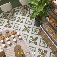 Carreaux de sol 3A haut de gamme antidérapants, motif floral et oiseaux modernes, en porcelaine émaillée polie, imprimés numériquement par jet d'encre 3D, vente en gros