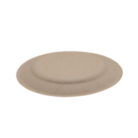 Assiette jetable en pulpe de bagasse de qualité commerciale, motif gaufré, 6 pouces, 100 % biodégradable, écologique, imperméable