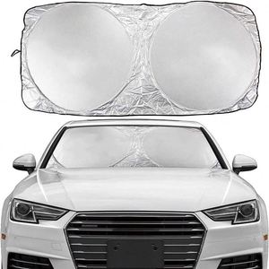 Pare-soleil de voiture pliable personnalisé de haute qualité QM, pare-soleil de pare-brise blanc pour voiture avec logo - Product Image 3