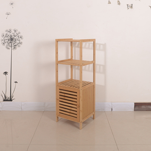 <span class=keywords><strong>Meuble</strong></span> de salle de bain contemporain en <span class=keywords><strong>bambou</strong></span>, armoire de rangement d'angle moderne pour toilettes, combinaison au sol, design élégant, 4 meubles de salle de bain - Product Image 6