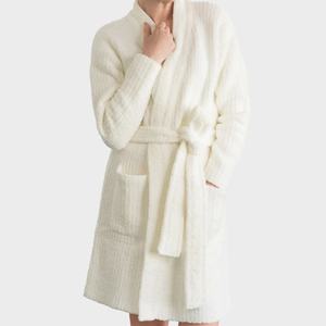 Robes de chambre pour femmes, chemises de nuit thermiques, printemps, chaudes, épaisses, vêtements de nuit, robe respirante, tissu polaire uni, élégant, peignoirs - Product Image 1