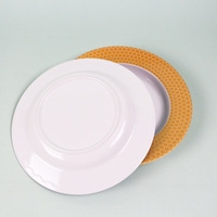 Assiettes à soupe et à salade personnalisées pour mariage, motif blanc sur le bord, en mélamine durable, écologiques, de style moyen-oriental, pour restaurants haut de gamme
