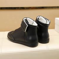 Chaussures de sport décontractées, baskets montantes, chaussures de marche tendance pour hommes, en cuir véritable, confortables