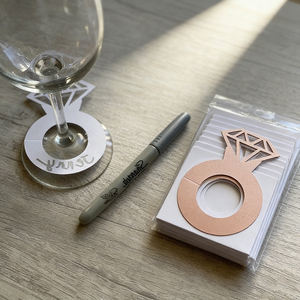 カスタム印刷された環境に優しいワイングラス識別カード |   混乱防止コースター |   パーティー/イベント/ホテル用ガラスネームタグ | - Product Image 3