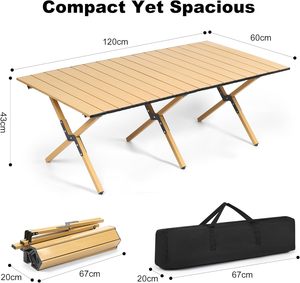 Backyards Portable Folding <b>Table</b> Serving Picnic Camping Equipment Camping <b>Table</b> Portable <b>Foldable</b> With <b>Legs</b> - Product Image 2