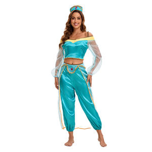 Disfraz de Princesa Jasmine, Disfraz de <span class=keywords><strong>Aladdin</strong></span>, Disfraz de Halloween, Disfraz Indio Femenino, Traje de Bailarina Regional, Cosplay de <span class=keywords><strong>Anime</strong></span> y Cuentos de Hadas - Product Image 1