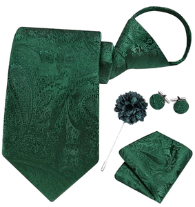 Corbatas de Seda Bordadas Ecológicas con Diseño Paisley Tejido Jacquard de 8 cm de Ancho, Estilo Nuevo y Profesional para Hombre - Product Image 1