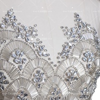 Nouvelles appliques en strass en forme d'éventail, ornées de perles et de pierres de cristal, pour corsages de robes de mariée et de soirée
