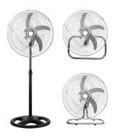 18 "3in1 Hauteur Réglable 5 Lames Électrique En Métal Refroidissement Par Air Debout Mur Et Plancher Avec Base Ronde