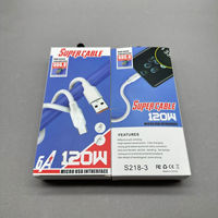 Kabel Data pengisi daya cepat Tablet/ponsel, kabel Data Super pengisi daya Tipe C tinggi 120W tembaga mikro USB 1M 6A