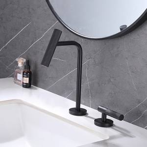 Robinet de <span class=keywords><strong>lavabo</strong></span> multifonctionnel réglable, robinet de <span class=keywords><strong>lavabo</strong></span> à poignée unique, robinets de meuble de salle de bain, mélangeur à double trou, aérateur anti-éclaboussures - Product Image 4