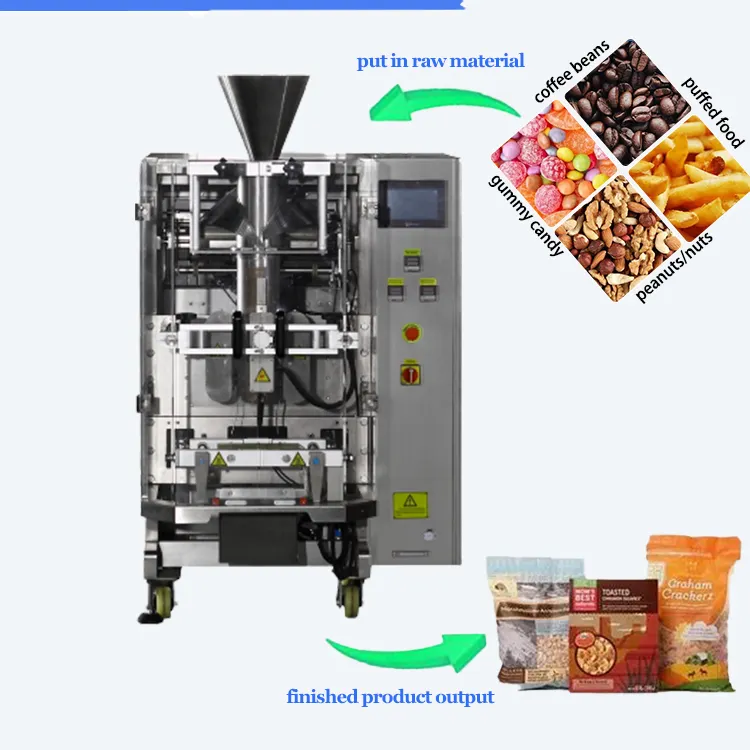 Автоматическая машина для взвешивания сахарной соли, пищевых пакетов, машина для взвешивания рисовых зерен и гаек, упаковочная машина vffs 1 кг 5 кг