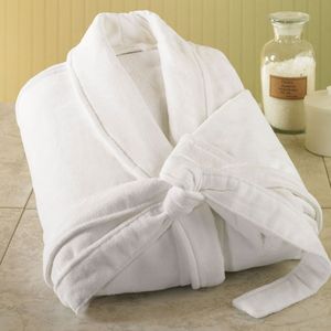 Peignoir en tissu éponge 100% coton à col châle Robes de spa Peignoir d'hôtel <span class=keywords><strong>5</strong></span> étoiles très absorbant pour femmes et hommes - Product Image 1