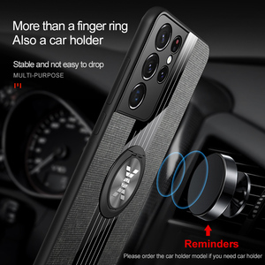 Custodia in pelle Texture per Samsung Galaxy S21 <span class=keywords><strong>S</strong></span> <span class=keywords><strong>21</strong></span> <span class=keywords><strong>Ultra</strong></span> Car Magnetic Ring Holder <span class=keywords><strong>Cover</strong></span> per Samsung S20 S22 Plus S20 FE S21 + - Product Image 4