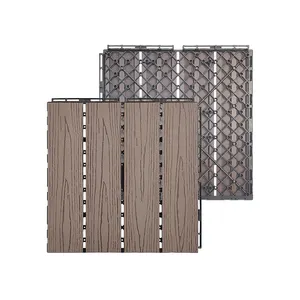 Modern 300x300 Interlock Plastic Wood Tile Veneciano Alberca Waterproof with Anti-Slip and Wood Grain Surface Treatment