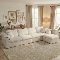 Canapé sectionnel modulable en tissu en forme de L, inclinable, en kit – Canapé moderne pour villa, école, centre commercial, écologique et confortable