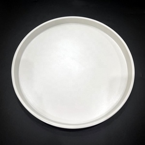 Custom Logo Printed White 11.8 Inch Melamine Dinner Plates Round Reusable Plastic Plate for Restaurant Buffet