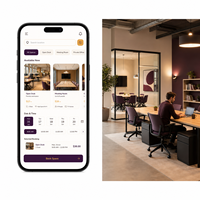 Desarrollo de Aplicaciones de Reserva de Espacios de Coworking Personalizados para iOS y Android, Reserva de Salas de Reuniones en Internet Multiplataforma