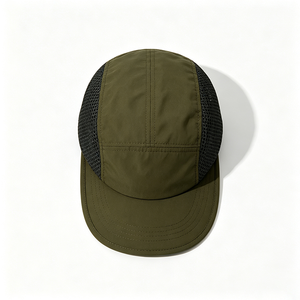 Gorra Deportiva de 5 Paneles de Secado Rápido para Camping, Color Oliva en la Parte Delantera, Malla Negra en la Parte Trasera, Ligera, Ajustable, Unisex, para Senderismo y Pesca - Product Image 3