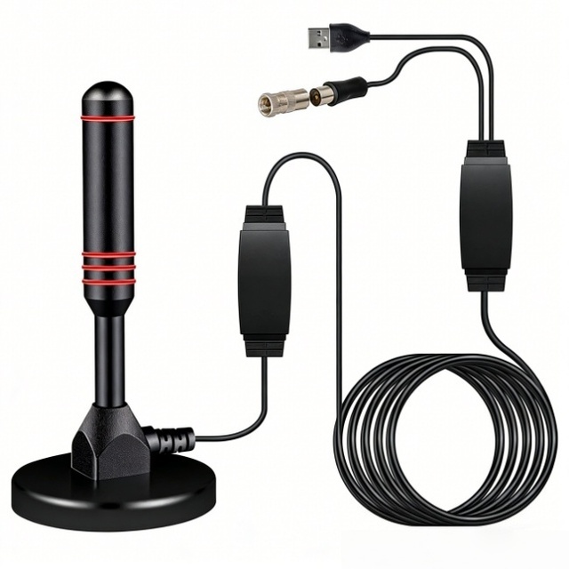 HOT Selling High Gain Digital TV Antenna Amplifier 4K HDTV Channels Aerial Booster with UHF&VHF 3 Meters Cable Magnetic Base