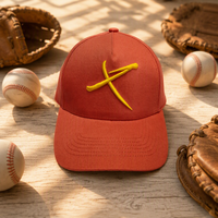 Casquettes de baseball vintage unisexes courbées à 5 panneaux avec logo brodé 3D, vente en gros, personnalisables, couleur rouille, pour le sport