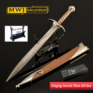 Nueva venta al por mayor 30CM Full Metal Lord of the Rings Sting Sword modelo con soporte <span class=keywords><strong>de</strong></span> exhibición caja <span class=keywords><strong>de</strong></span> regalo conjunto para coleccionable - Product Image 3