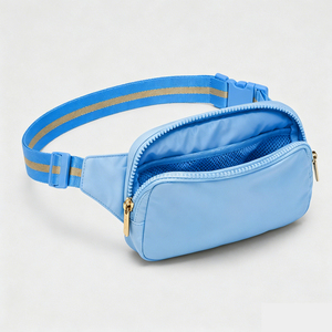 Sac banane de sport grande capacité 2L, couleur unie, fermeture éclair dorée, sangle réglable, pour randonnée en extérieur, entrepôt USA - Product Image 5