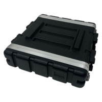 Boîtier de transport léger en plastique ABS rigide OEM 2U pour montage en rack, avec sac en filet zippé simple pour le rangement d'un amplificateur de puissance