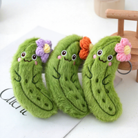 Porte-clés pendentif en peluche créatif, doux et adorable, motif fleur de concombre de dessin animé, rafraîchissant pour l'été, cadeau