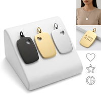 Yiwu Aceon acier inoxydable mode signe symbole découpé Unique Rectangle plaine bricolage graver cadeau brillant creux coeur chien étiquette