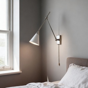 Athena Calderone Inspirierte Mid-Century Schwenkbare Wandleuchte Französisch-Amerikanischer Stil Drehbarer Langer Arm Chrom Eisen LED Wandlampe - Product Image 2