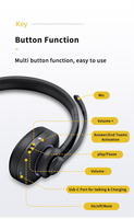 Headset Nirkabel 45 Jam 350mAh dengan Peredam Kebisingan ENC untuk Kantor, Call Center, Bisnis, Kompatibel dengan Teams