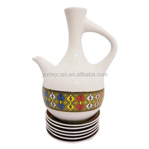 Ensemble de tasses à café éthiopiennes Jebena en porcelaine fine avec logo personnalisé YDY, design Reine de Saba, Éthiopie, vente en gros - Product Image 6