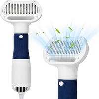 Sèche-cheveux 3-en-1 pour chiens et chats, portable, avec protection contre la surchauffe, température réglable, brosse lissante pour chiens de petite/moyenne taille