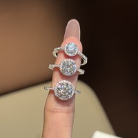 Bague de Fiançailles et de Promesse en Argent Sterling S925 avec Moissanite Scintillante Taille Ovale et Pavé, Idéale pour le Quotidien, les Mariages et les Fêtes, Cadeau Bijou