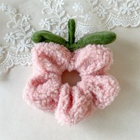 Bando rambut bulu domba imut untuk wanita dengan desain dan pesona kekanak-kanakan, ikat rambut elastis untuk anak perempuan, aksesori baru untuk rambut wanita.