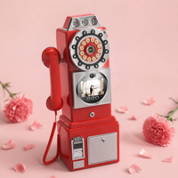 DDP-Versand Griechenland Großhandel Vintage Audio-Gästebuch-Telefonzelle aus weißem Glas für Hochzeiten