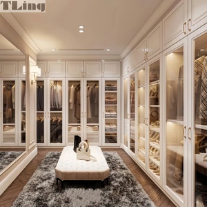 Lemari Pakaian Modern Berbahan Kayu Solid dan MDF dengan Fitur Penyimpanan yang Ampuh, Model Cradle, dan Fitur Lipat untuk Kamar Tidur, Rumah, Ruang Tamu, Hotel - Product Image 3