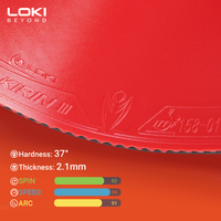 Loki 2024 Nouveauté K3 Caoutchouc de tennis de table 37 Dureté Non collant Caoutchouc de raquette de ping-pong avec éponge noire NEGH