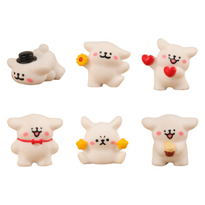 Muschio Micro-paesaggio creativo simpatico cane bianco accessori per decorazione da <span class=keywords><strong>giardino</strong></span> Mini auto ornamenti da scrivania in resina artigianale - Product Image 1