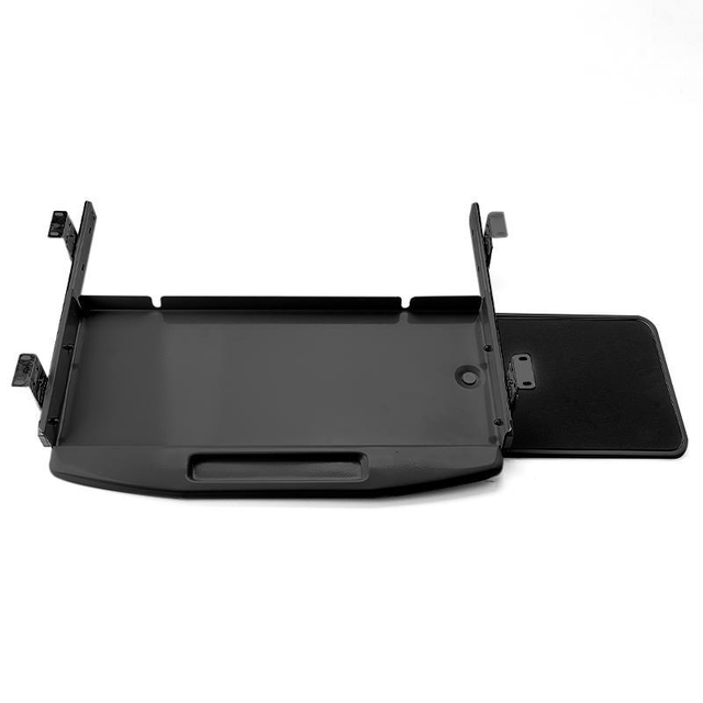 Steel Under Desk Keyboard Tray Detachable 360 Rotating Mouse Tray-Modern Office Pull-Out Computer Keyboard Shelf Arm Mount