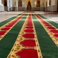 Tapis de prière islamique Axminster haute densité avec logo personnalisé, ignifuge, à poils ras, pour la maison et la mosquée