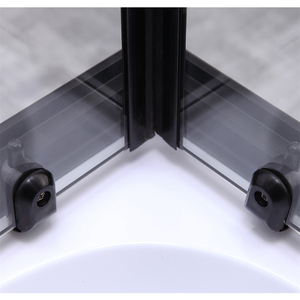 Marcos <span class=keywords><strong>de</strong></span> baño <span class=keywords><strong>de</strong></span> estilo francés, recintos <span class=keywords><strong>de</strong></span> <span class=keywords><strong>ducha</strong></span> negros con puerta corredera doble <span class=keywords><strong>de</strong></span> vidrio - Product Image 4