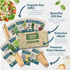 Coffret cadeau de truie végétale biologique 9 truies diverses, y compris la tomate cerise laitue romaine sucre Snap pois basilic pour plancher - Product Image 2